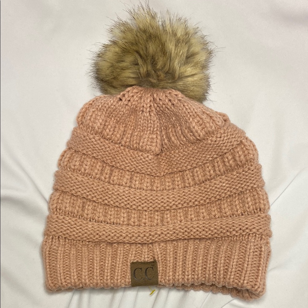 CC Winter hat with Fur Pom on top